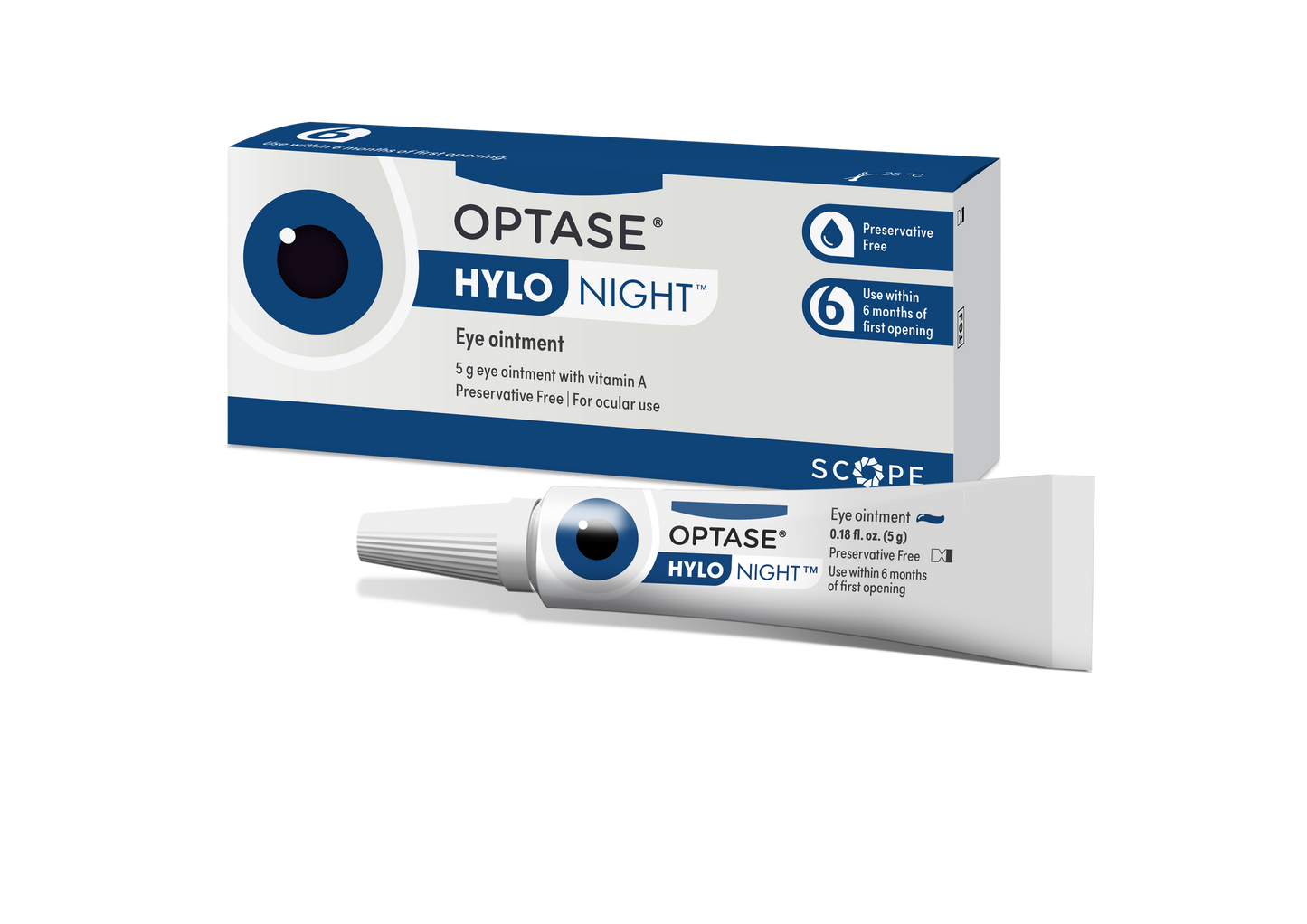 Optase Hylo Night Ointment Preservative-Free 300 uses (5g Tube)